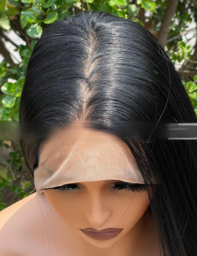 Synthetic lace frontal color wig---13*6---natural black color