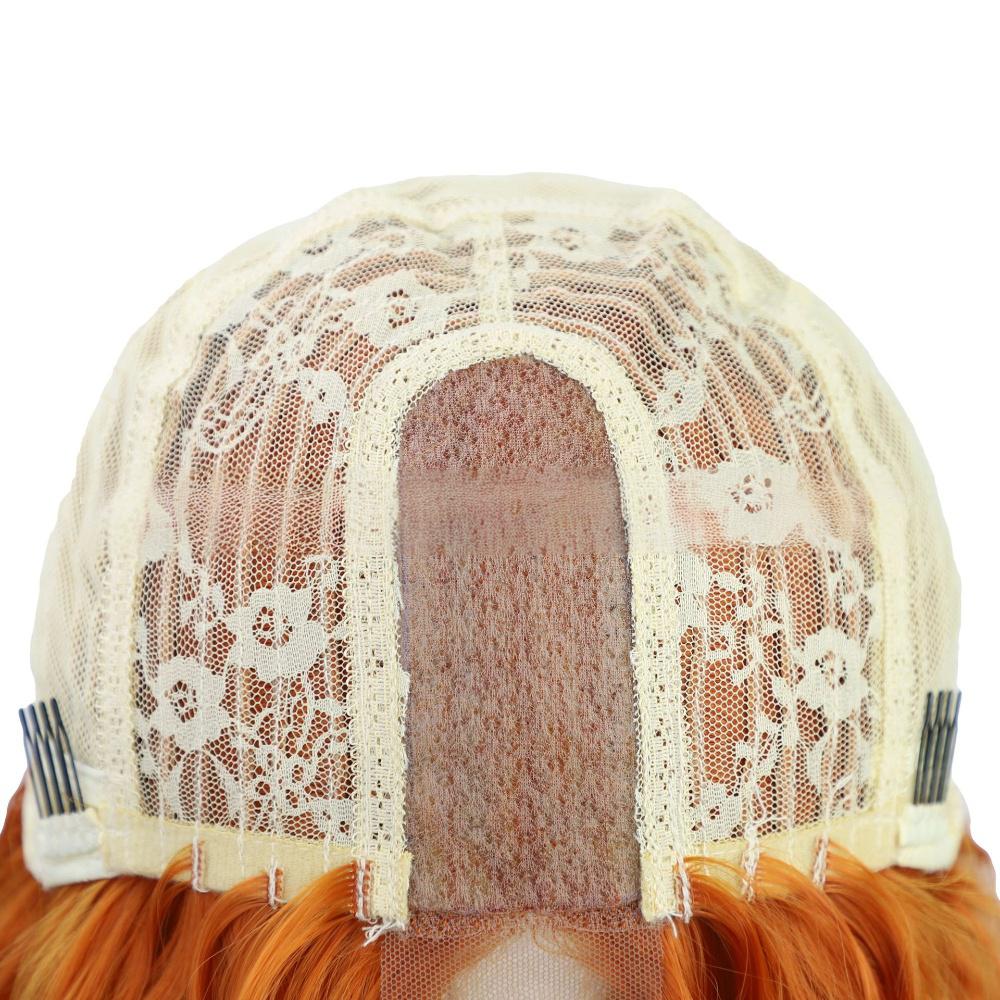 Deep wave fiber synthetic front lace middle parting wig