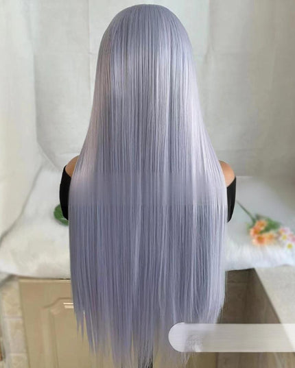 Synthetic lace frontal color wig straight---13*4---lavender purple color--pay 1 get 2