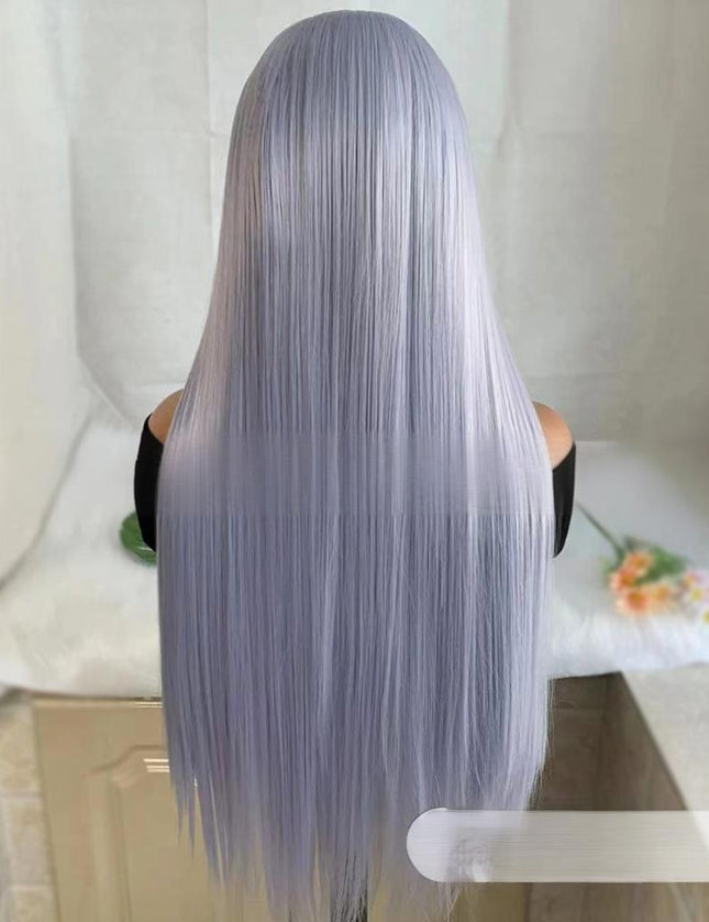 Synthetic lace frontal color wig straight---13*4---lavender purple color--pay 1 get 2