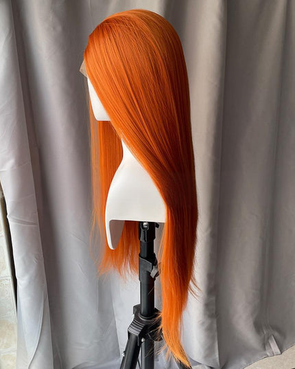 Synthetic lace frontal color wig straight---13*4---ginger color---pay 1 get 2