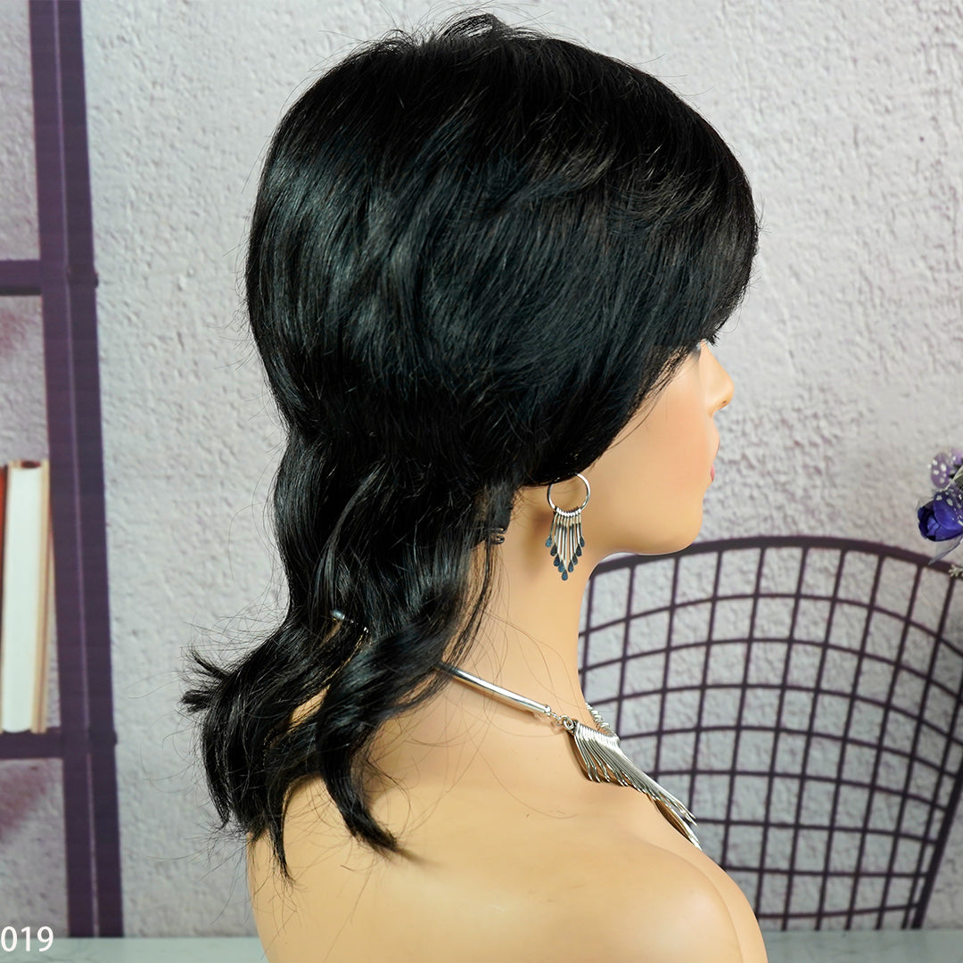 Machine made pixie cut wig---JKCX019-#1B---RMB 83