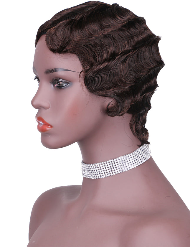 Machine made pixie cut wig---JK9012----#4---pay 1 get 2