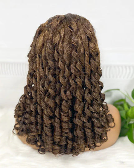 Big pixie color #4, 13x4 Lace Frontal wig 100% Virgin Human Hair Wig 15A