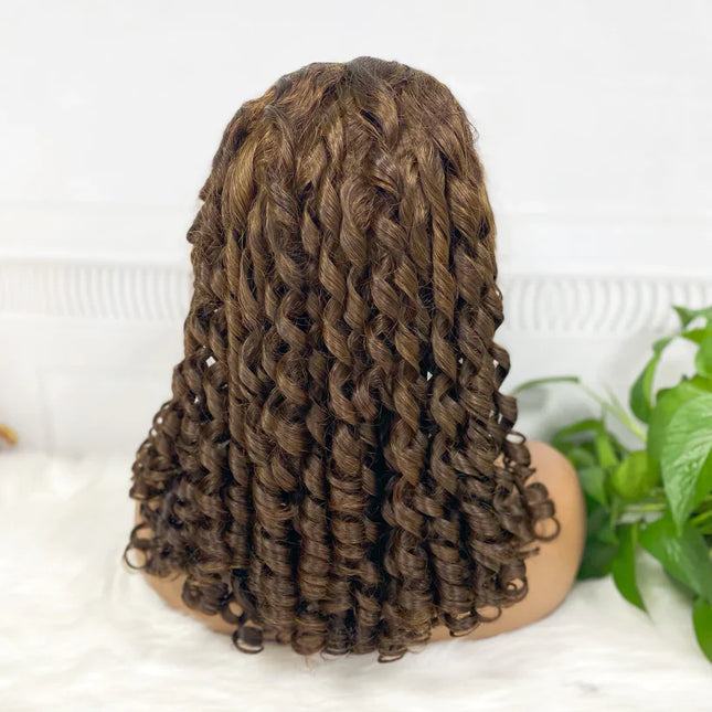 Big pixie color #4, 13x4 Lace Frontal wig 100% Virgin Human Hair Wig 15A