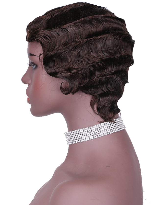 Machine made pixie cut wig---JK9012----#4---pay 1 get 2