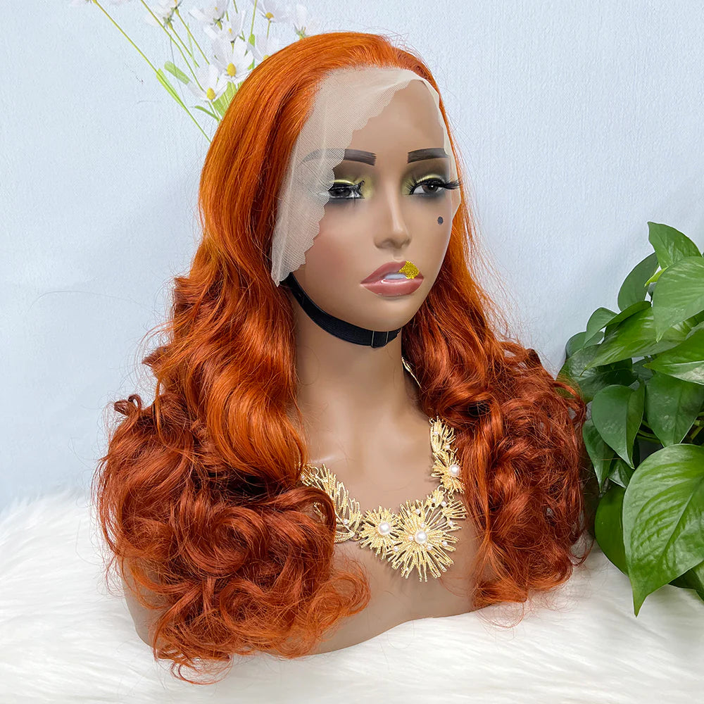 Lace wig, Loose wave color #350， 13x4 Lace Frontal wig 100% Virgin Human Hair Transparent  LACE Wig 180% density