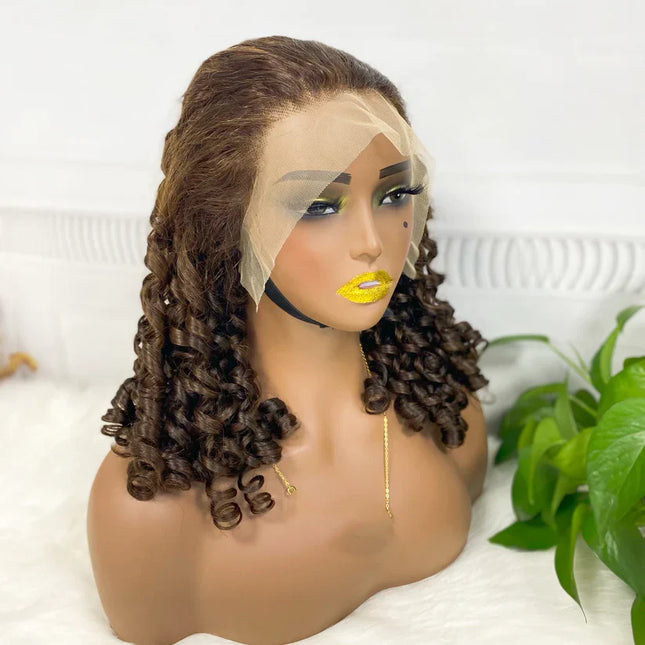 Big pixie color #4, 13x4 Lace Frontal wig 100% Virgin Human Hair Wig 15A