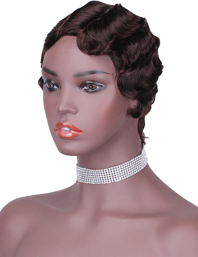 Machine made pixie cut wig---JK9012----#4---pay 1 get 2