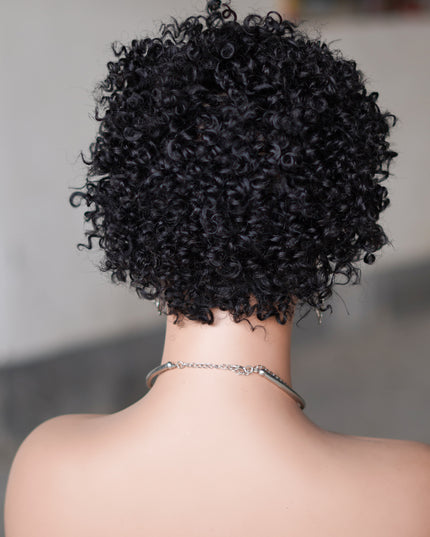 Machine made pixie cut wig---JK9083---#1B---pay 1 get 2