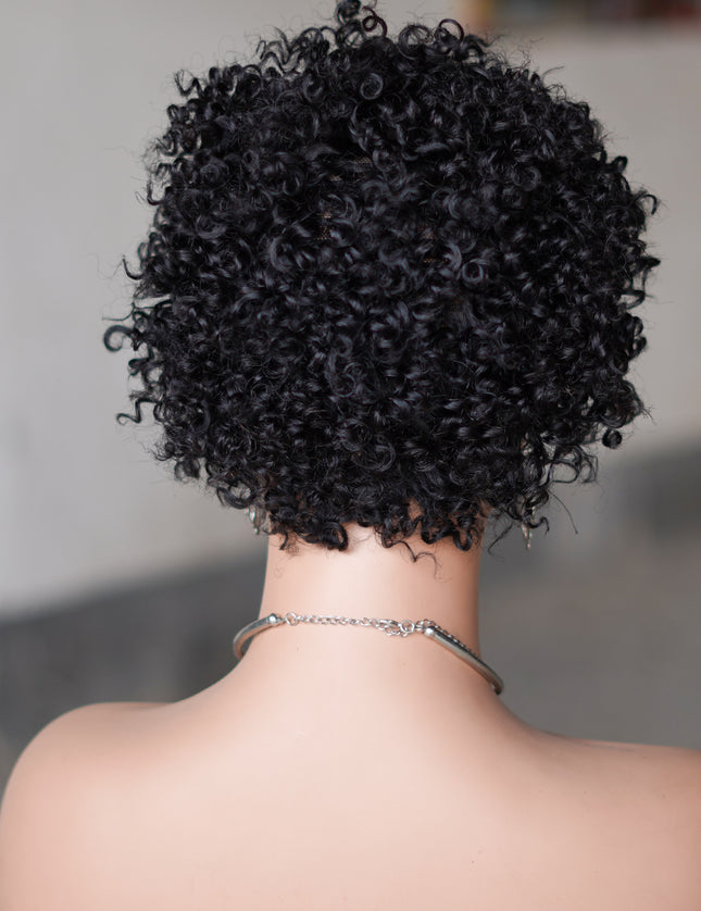 Machine made pixie cut wig---JK9083---#1B---pay 1 get 2