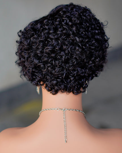 13*4*1 lace part -pixie cut wig Human Hair Wigs--CX021- color 1B#---pay 1 get 2