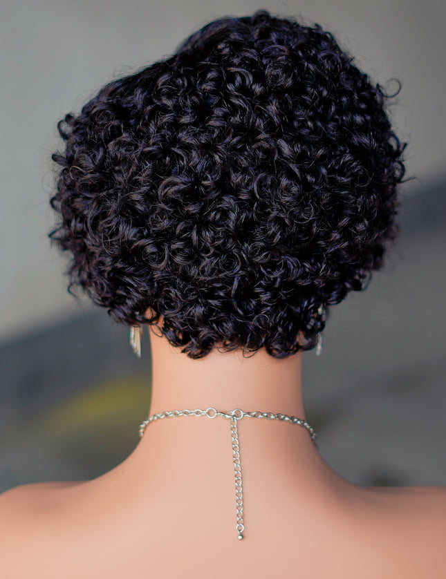 13*4*1 lace part -pixie cut wig Human Hair Wigs--CX021- color 1B#---pay 1 get 2