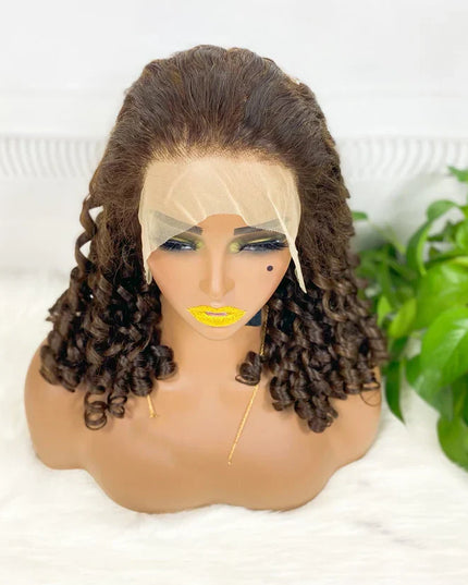 Big pixie color #4, 13x4 Lace Frontal wig 100% Virgin Human Hair Wig 15A