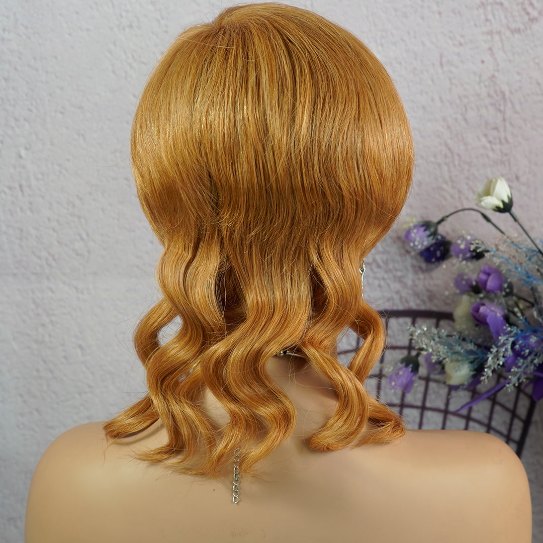 Machine made pixie cut wig---JKCX019-#30 Color---RMB 83