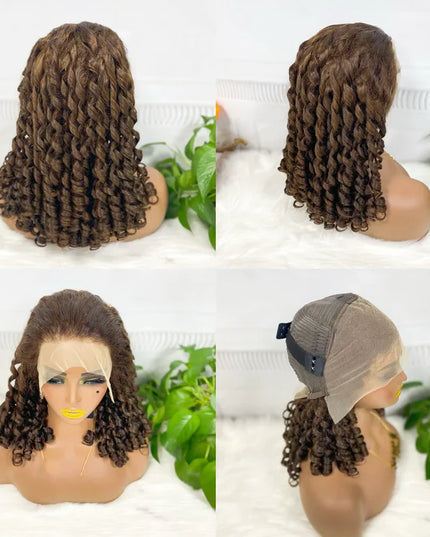 Big pixie color #4, 13x4 Lace Frontal wig 100% Virgin Human Hair Wig 15A