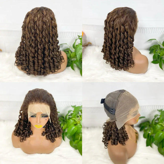 Big pixie color #4, 13x4 Lace Frontal wig 100% Virgin Human Hair Wig 15A