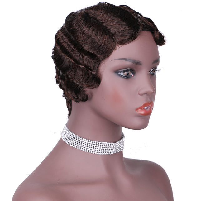 Machine made pixie cut wig---JK9012----#4---pay 1 get 2