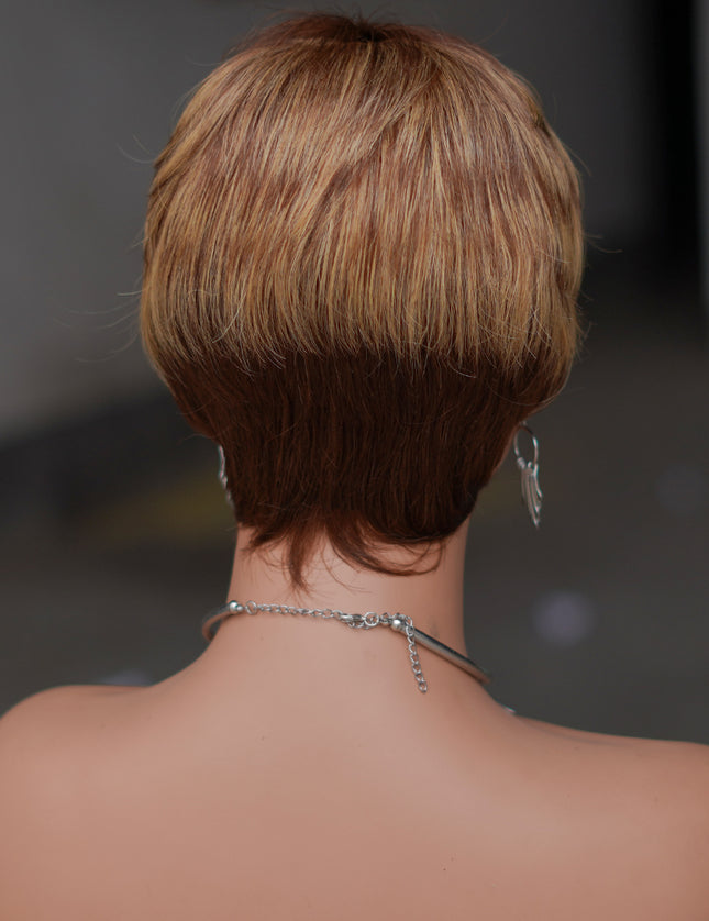 Machine made pixie cut wig--JK9069---#427---pay 1 get 2