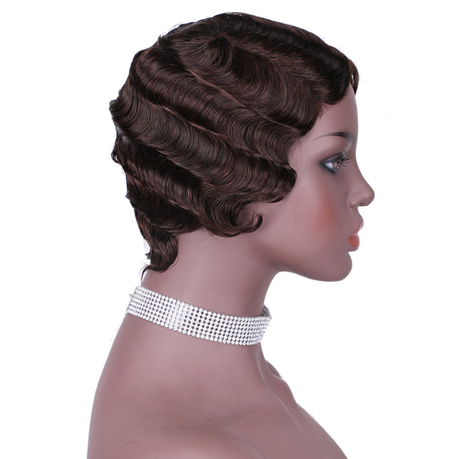 Machine made pixie cut wig---JK9012----#4---pay 1 get 2