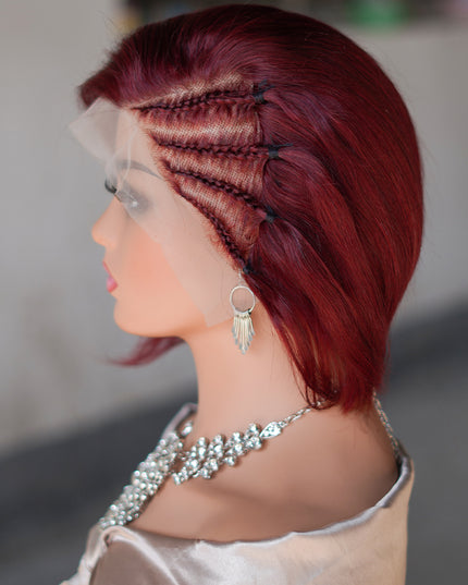 Pixie cut wig 13x4 Lace Frontal Wig---JK045----color #99