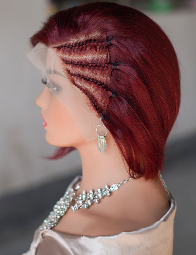 Pixie cut wig 13x4 Lace Frontal Wig---JK045----color #99