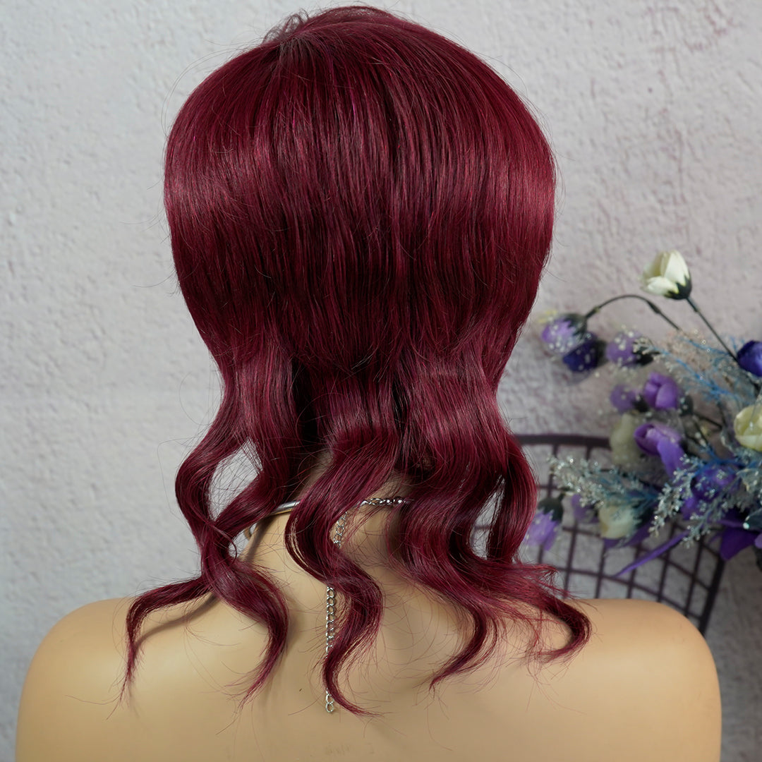 Machine made pixie cut wig---JKCX019-#99J---RMB 83