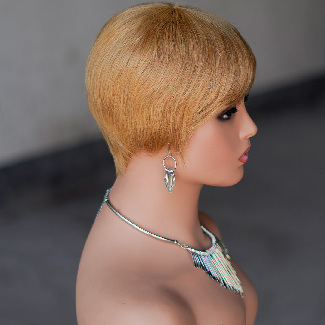 Machine made pixie cut wig---JK9069---#27---RMB 45---65g