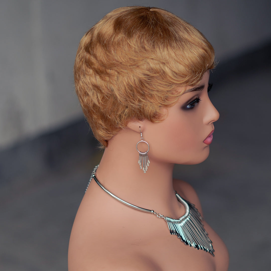 Machine made pixie cut wig---JK9047---#27---RMB 50