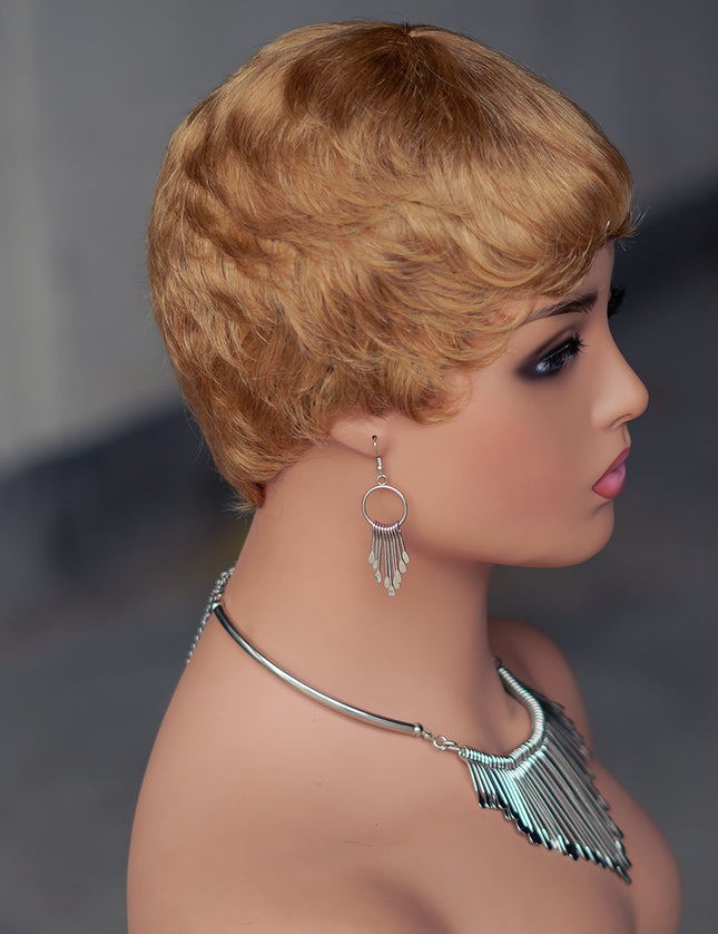 Machine made pixie cut wig---JK9047---#27---pay 1 get 2