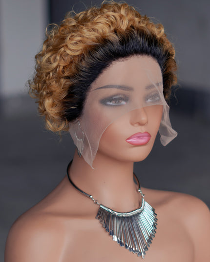 Pixie Cut Wig 13*1 lace part ---JK2016---T1B/27#---buy 1 get 2