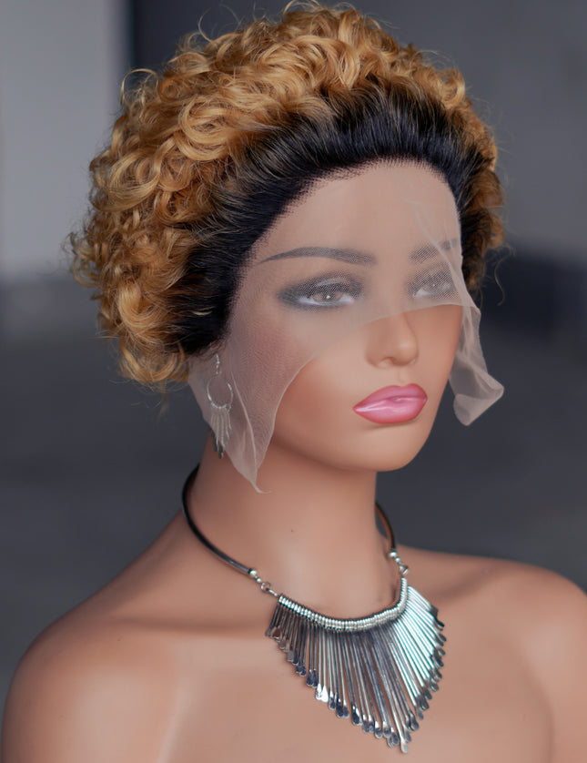 Pixie Cut Wig 13*1 lace part ---JK2016---T1B/27#---buy 1 get 2