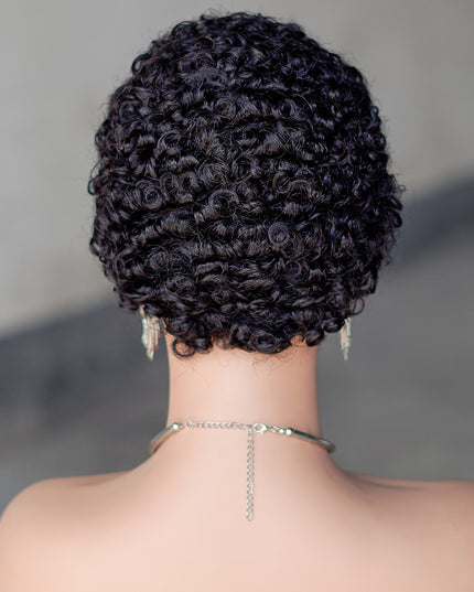 Machine made pixie cut wig---JK9044---#1B-pay 1 get 2