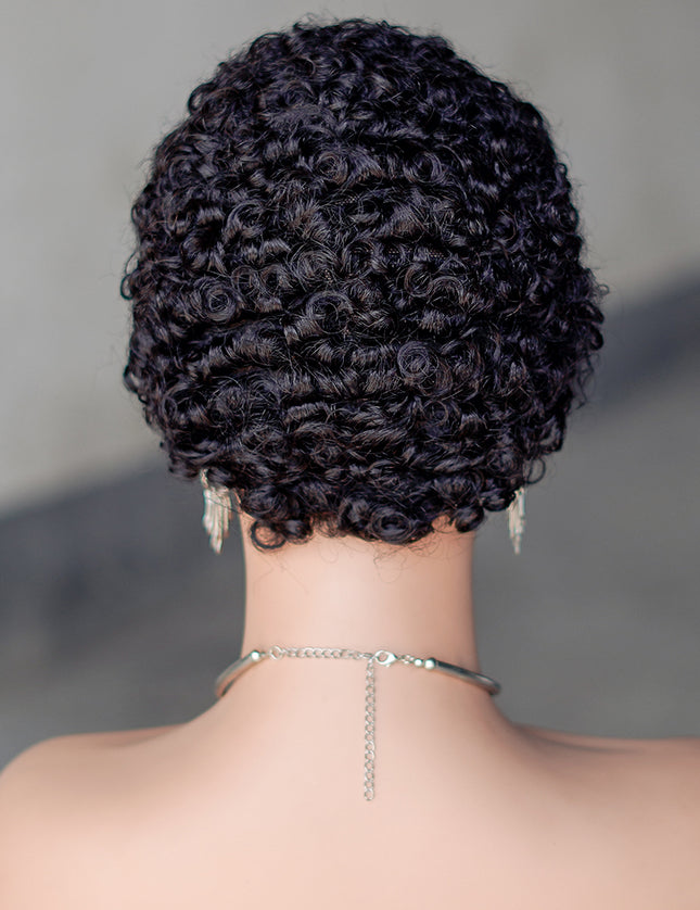 Machine made pixie cut wig---JK9044---#1B-pay 1 get 2