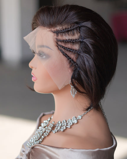 Pixie cut wig 13x4 Lace Frontal Wig---color #1B---JK045