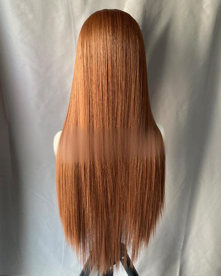 Synthetic lace frontal color wig straight---13*4---light brown color---pay 1 get 2