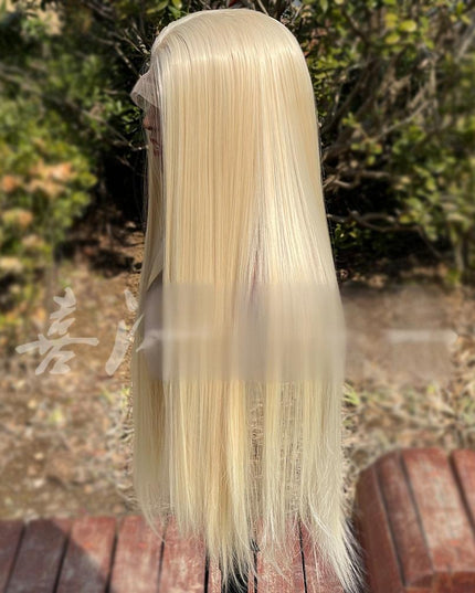 Synthetic lace frontal color wig straight---13*4---blonde color--pay 1 get 2
