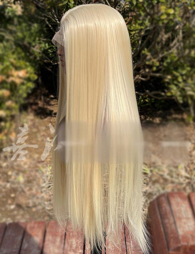 Synthetic lace frontal color wig straight---13*4---blonde color--pay 1 get 2