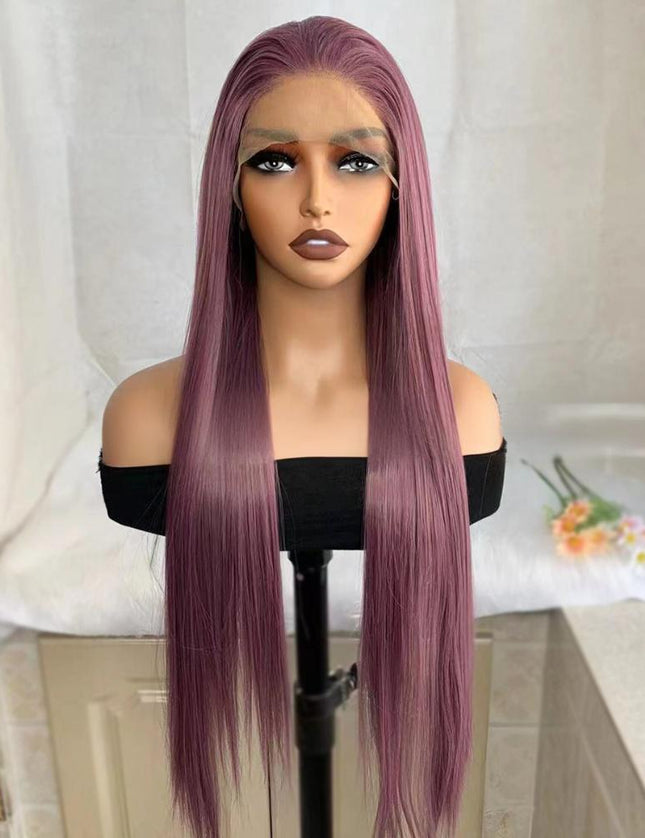 Synthetic lace frontal color wig straight---13*4---taro purple color--pay 1 get 2