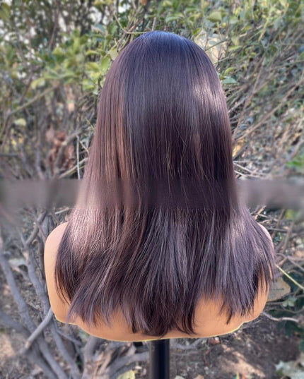 Synthetic lace frontal color wig straight---13*4---dark brown color---pay 1 get 2