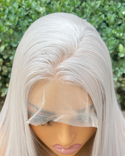 Synthetic lace frontal color wig straight---13*4---Misty gray color---pay 1 get 2