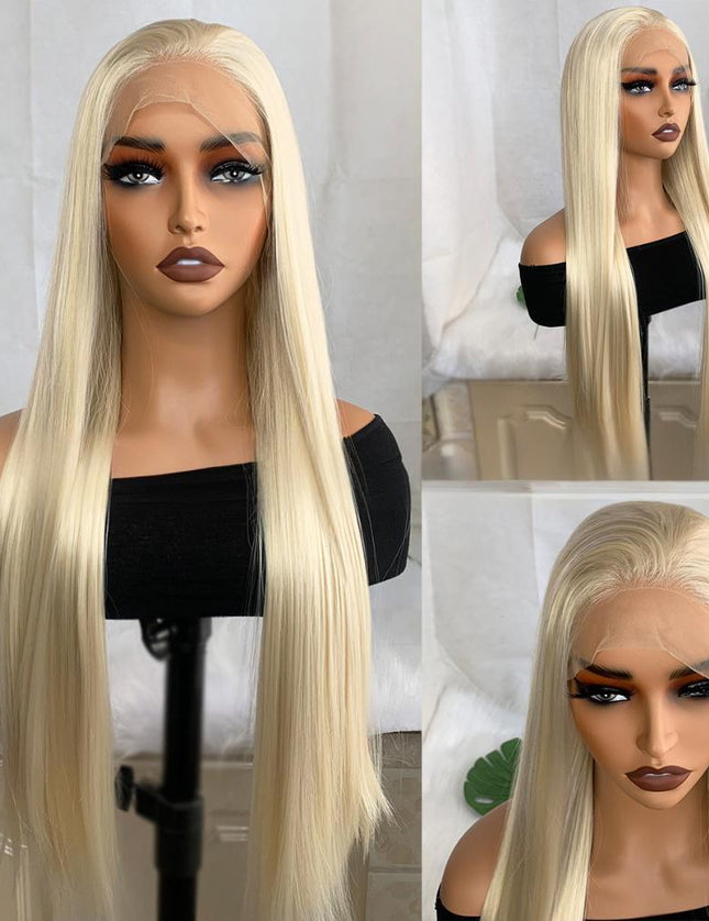 Synthetic lace frontal color wig---13*4---light blonde color--- pay 1 get 2
