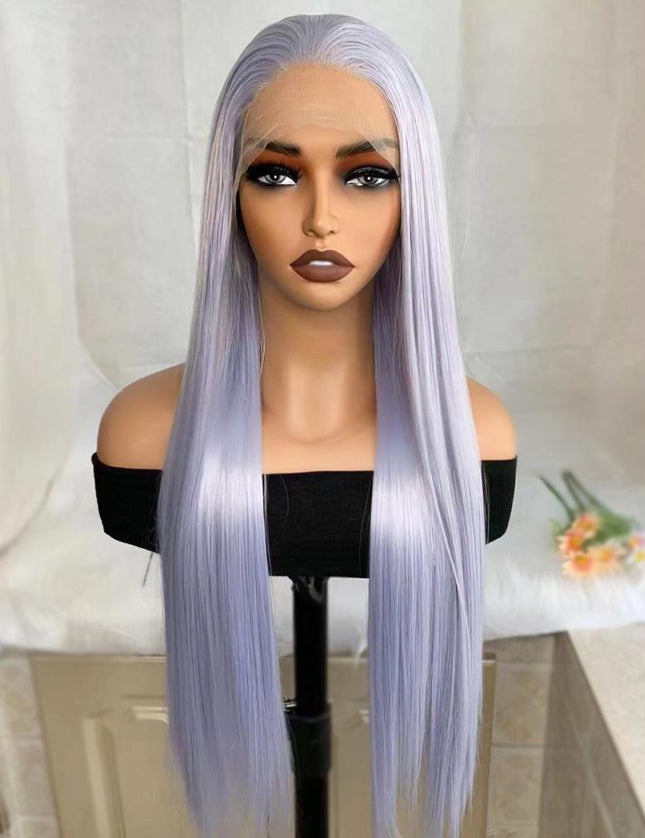 Synthetic lace frontal color wig straight---13*4---lavender purple color--pay 1 get 2
