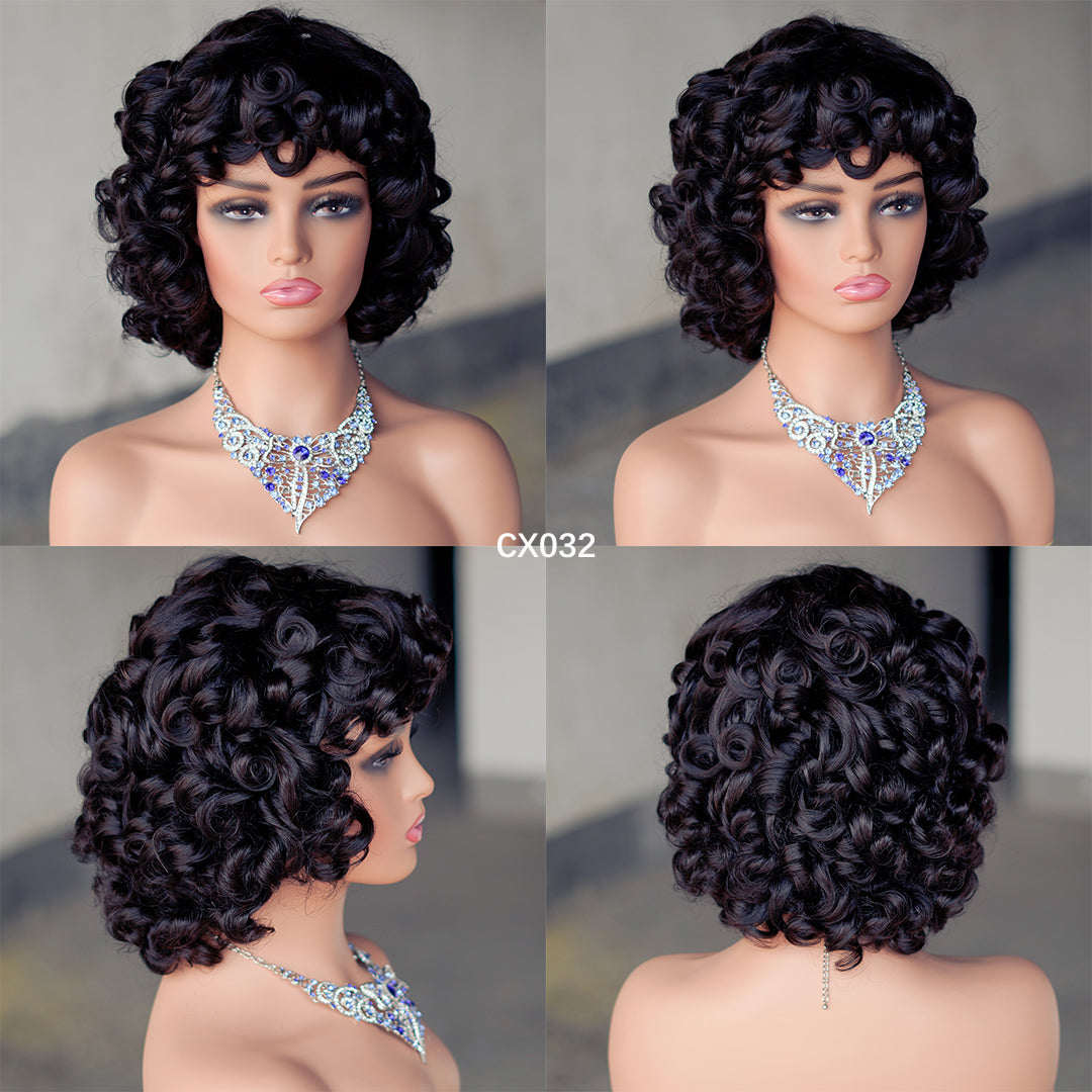 full machine made wig with bang-CX032-ZZY