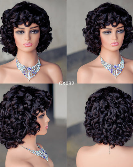 full machine made wig with bang-CX032-ZZY