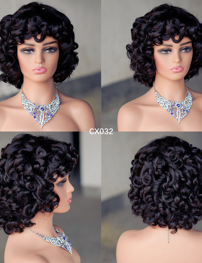 full machine made wig with bang-CX032-ZZY