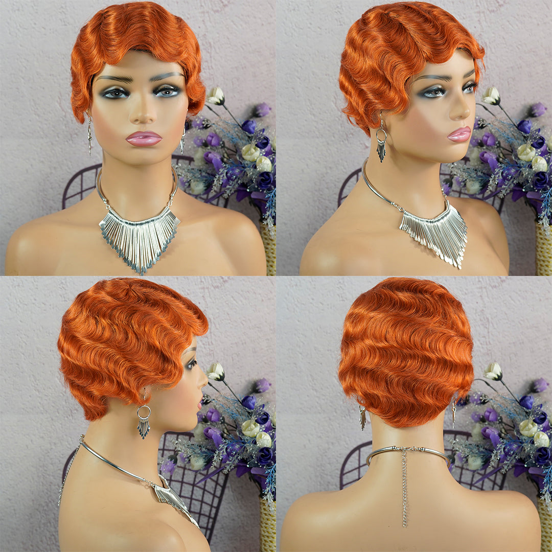 Machine made pixie cut wig---JK9012---#350---RMB 45