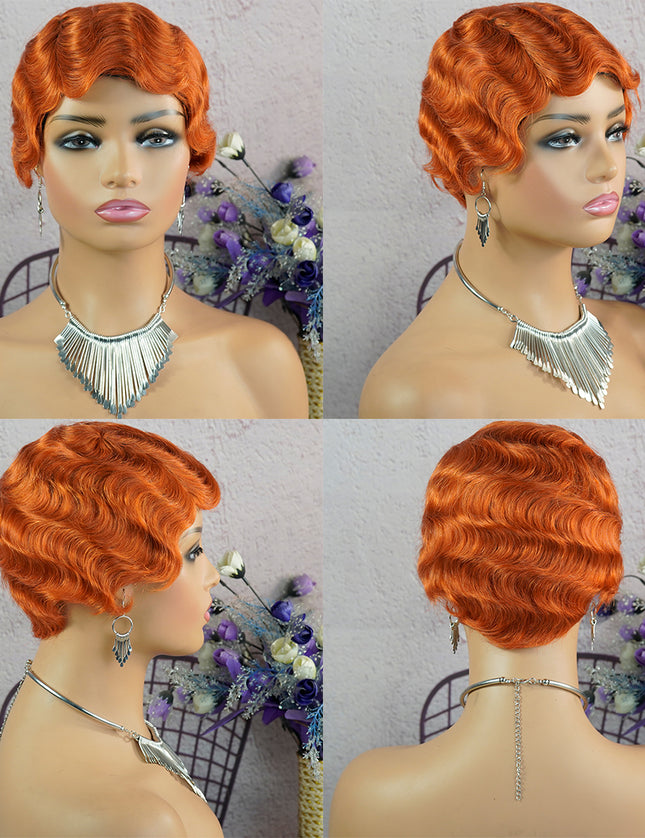 Machine made pixie cut wig---JK9012---#350---pay 1 get 2