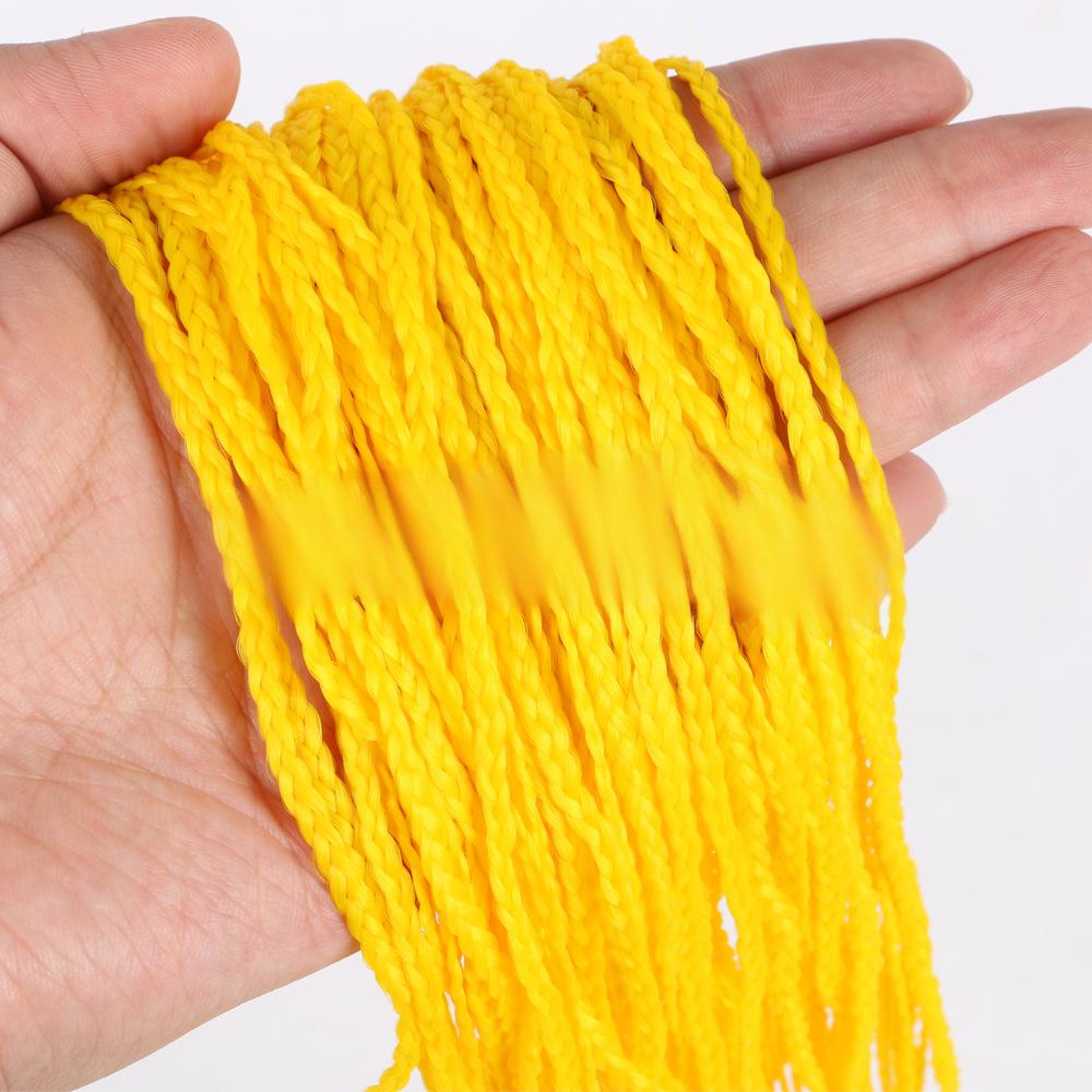 Fiber Thin three strand braid, straight Crochet Box Braids-- yellow