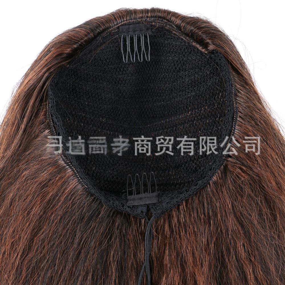 Corn curling drawstring fiber ponytail Yaki fluffy drawstring-5